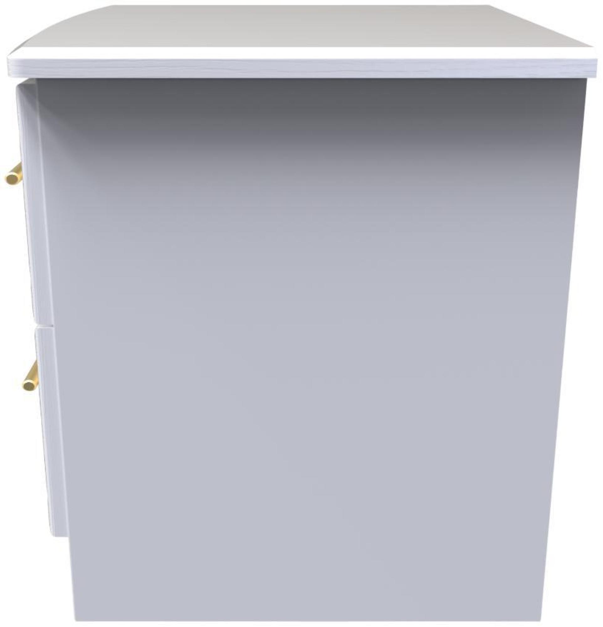 Faye Bedside Cabinet - 2 Drawer - White