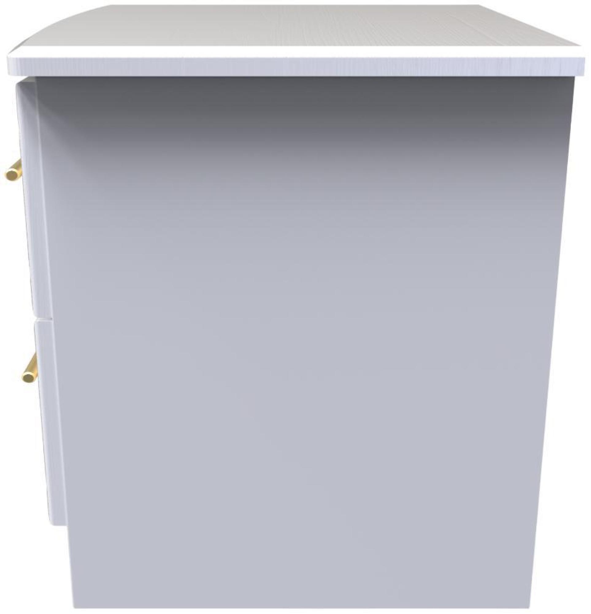 Faye Bedside Cabinet - 2 Drawer with Lock - White