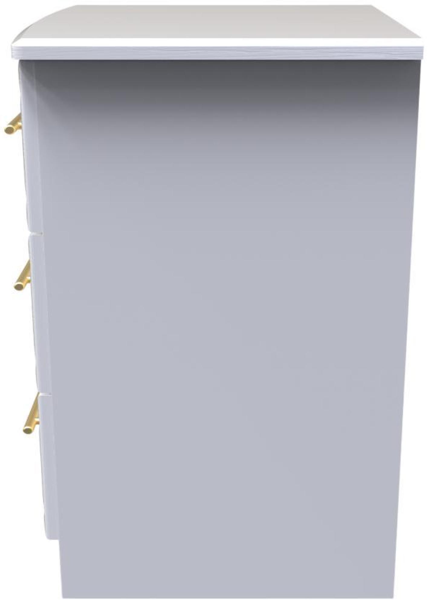 Faye Bedside Cabinet - 3 Drawer - White