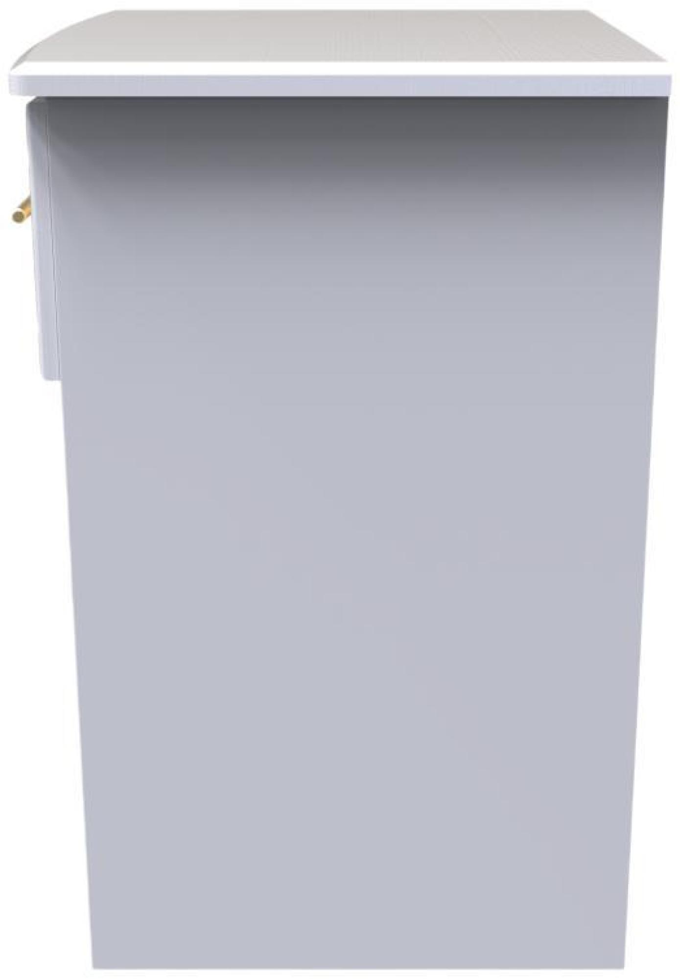 Faye Bedside Cabinet - 1 Drawer with Lock - White Ash