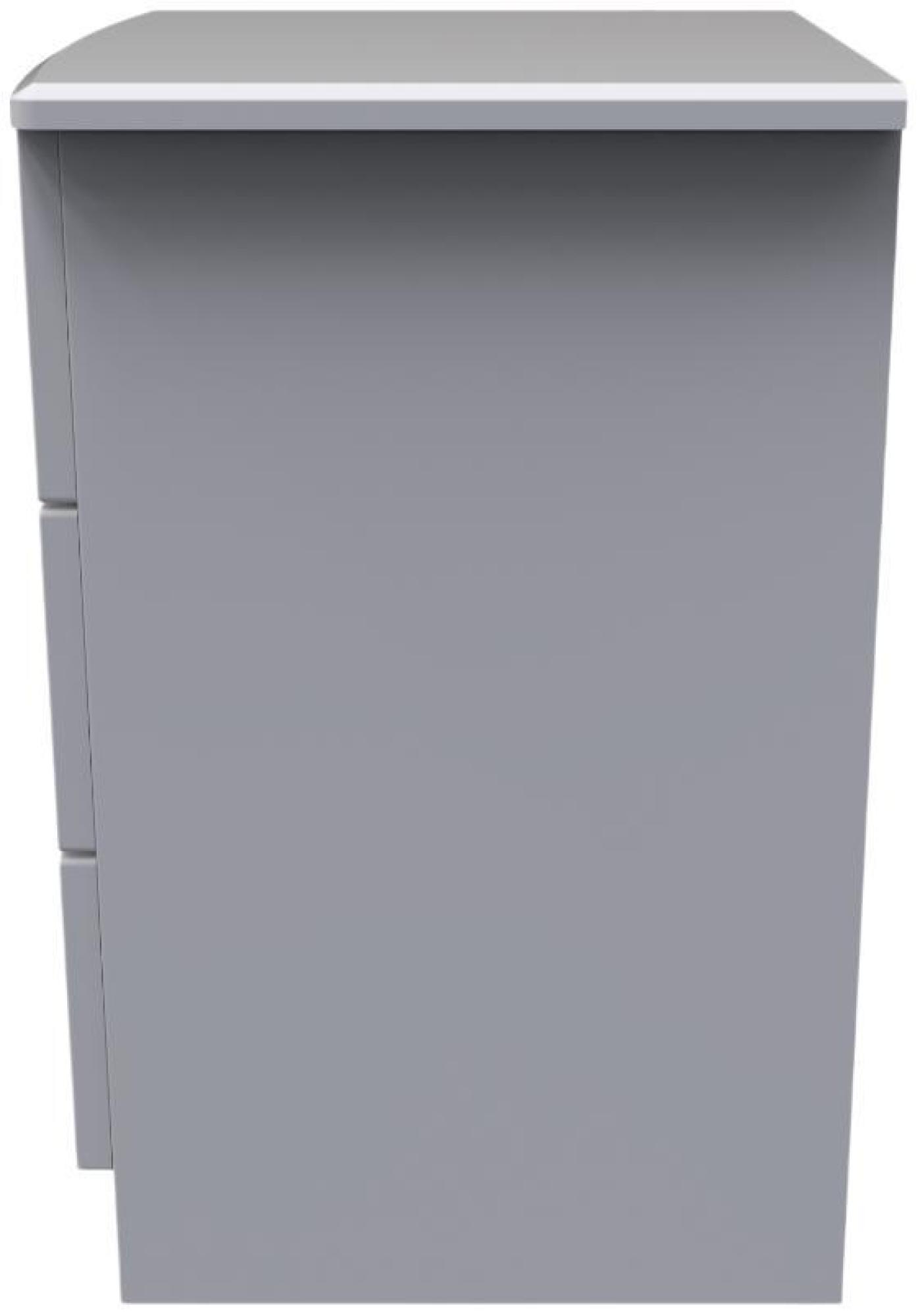 Flora Bedside Cabinet - 3 Drawer - Grey