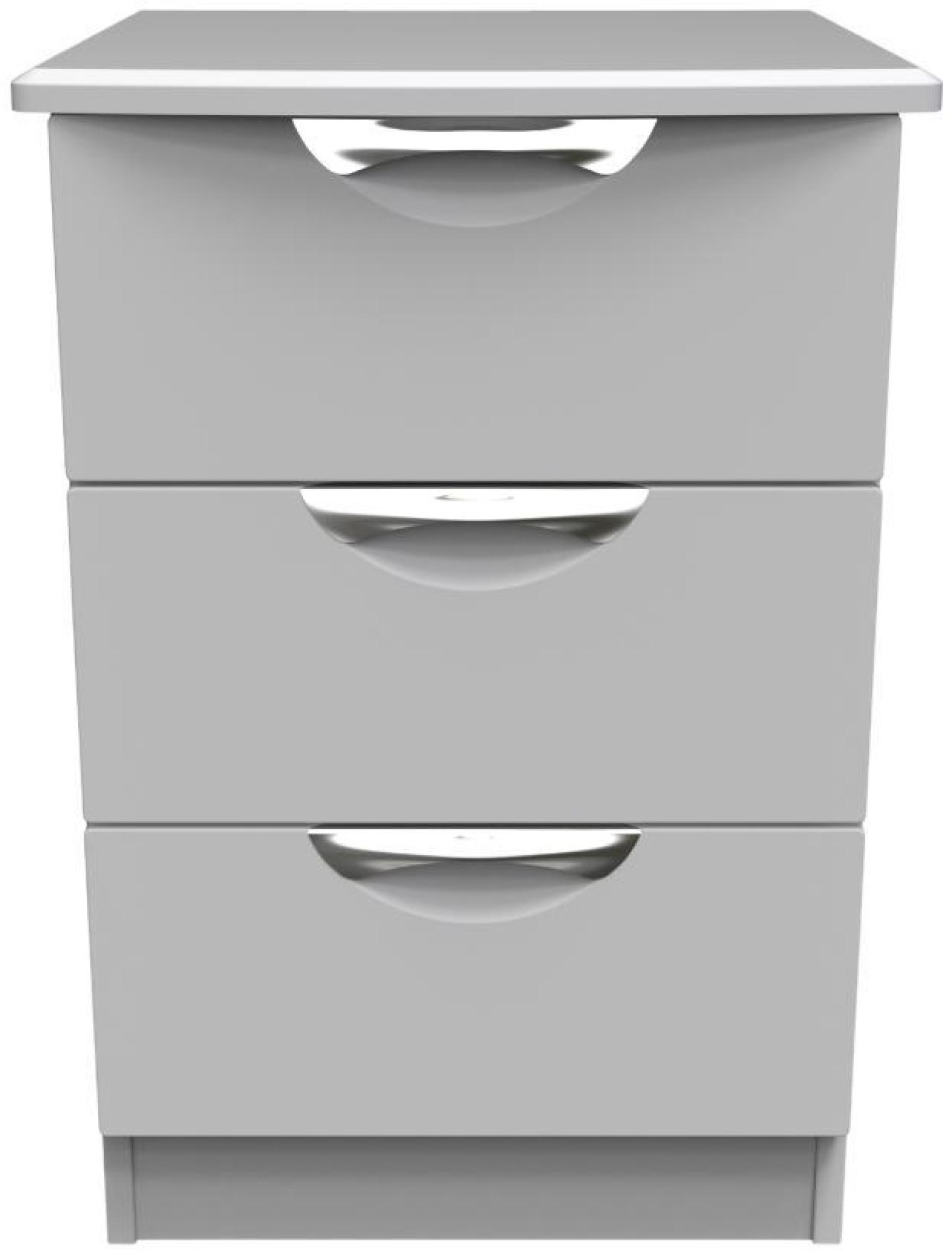 Flora Bedside Cabinet - 3 Drawer - Grey