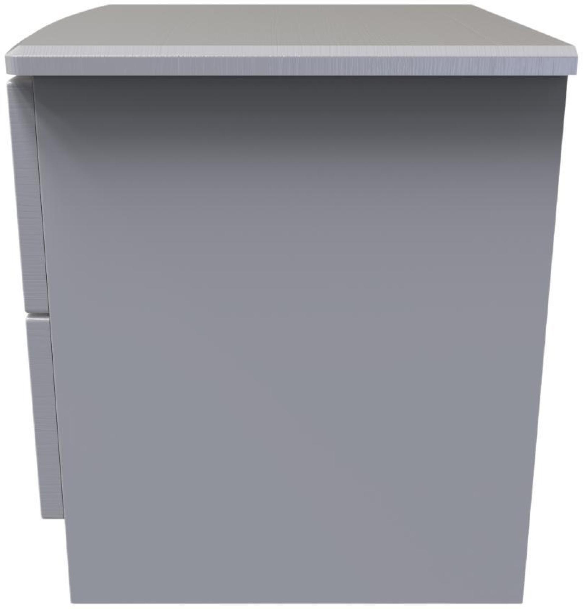 Flora Bedside Cabinet - 2 Drawer with Lock - Grey Ash