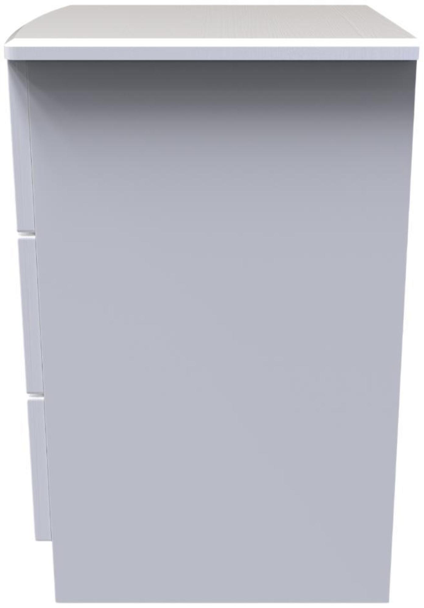 Flora Bedside Cabinet - 3 Drawer with Lock - White