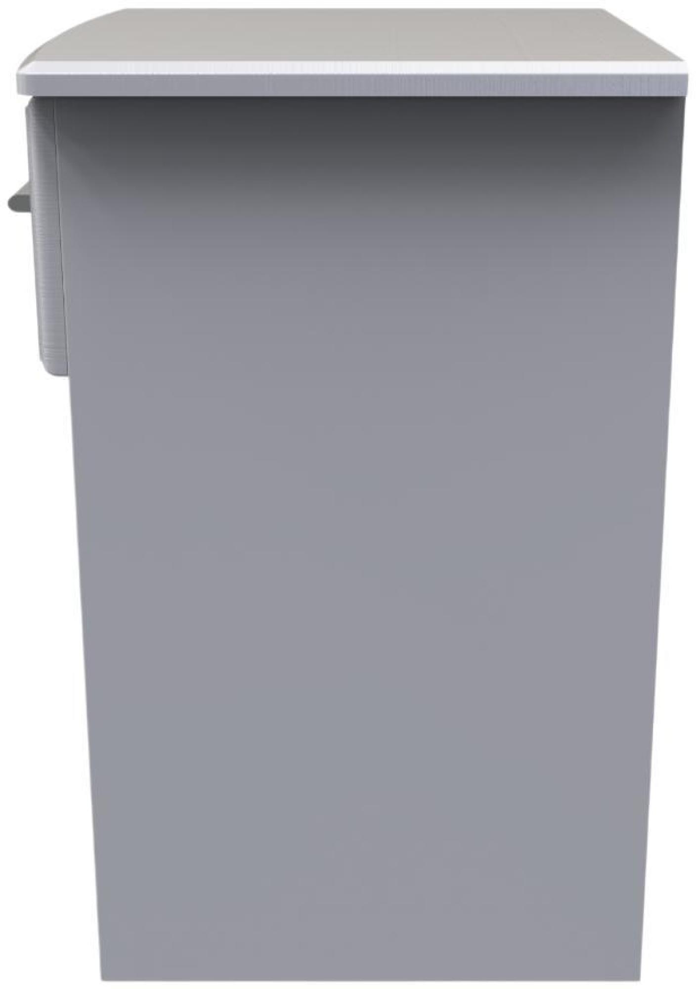 Gina Bedside Cabinet - 1 Drawer - Grey Ash