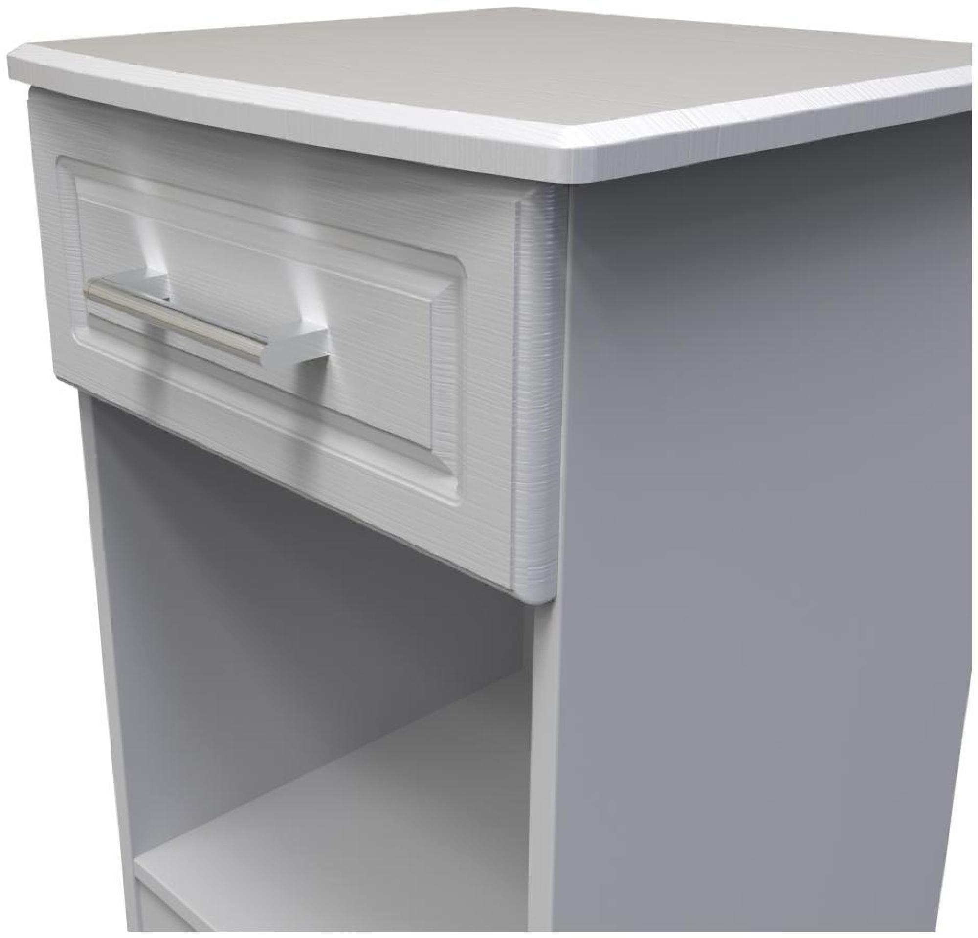 Gina Bedside Cabinet - 1 Drawer - Grey Ash