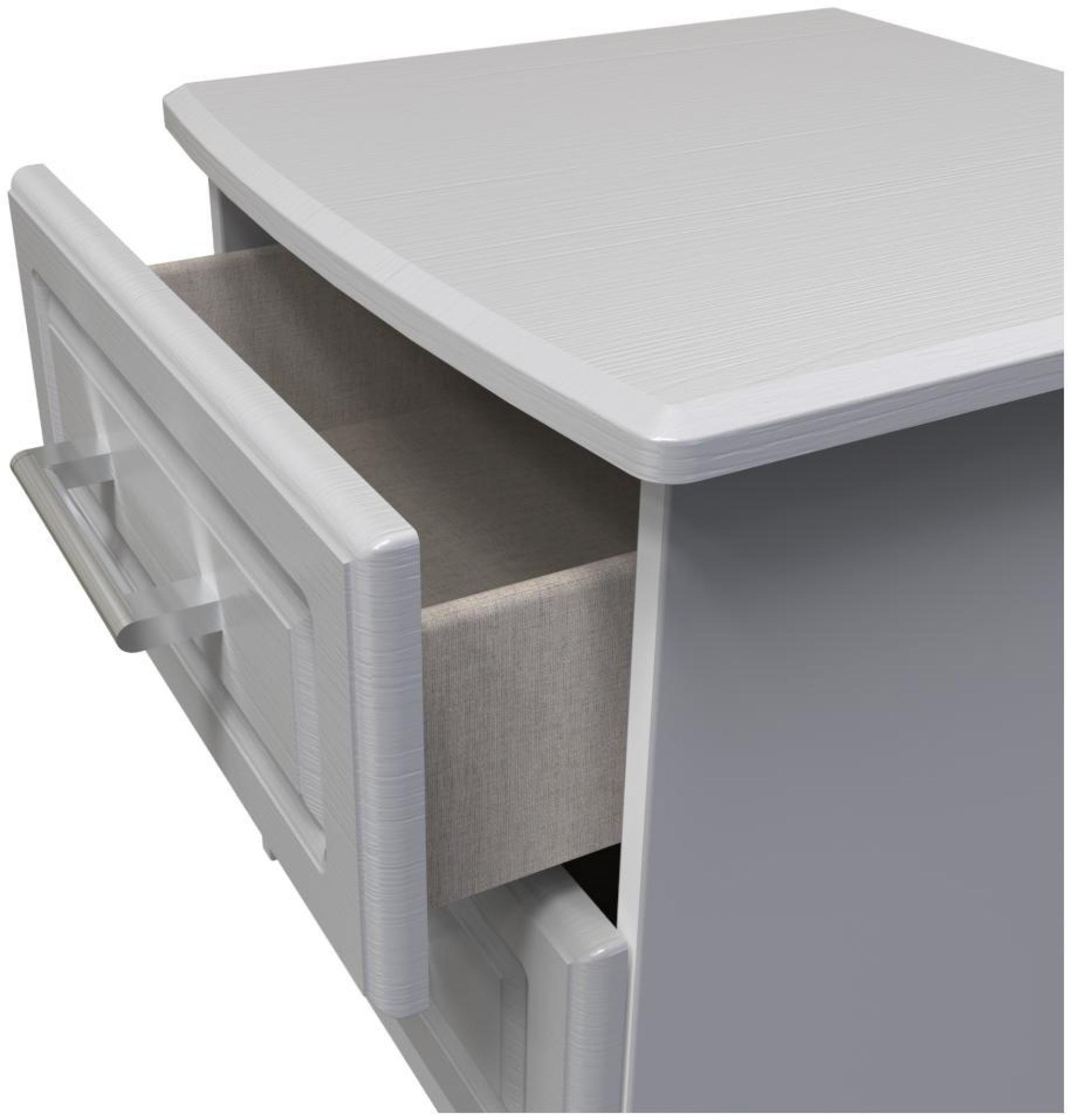Gina Bedside Cabinet - 2 Drawer - Grey Ash