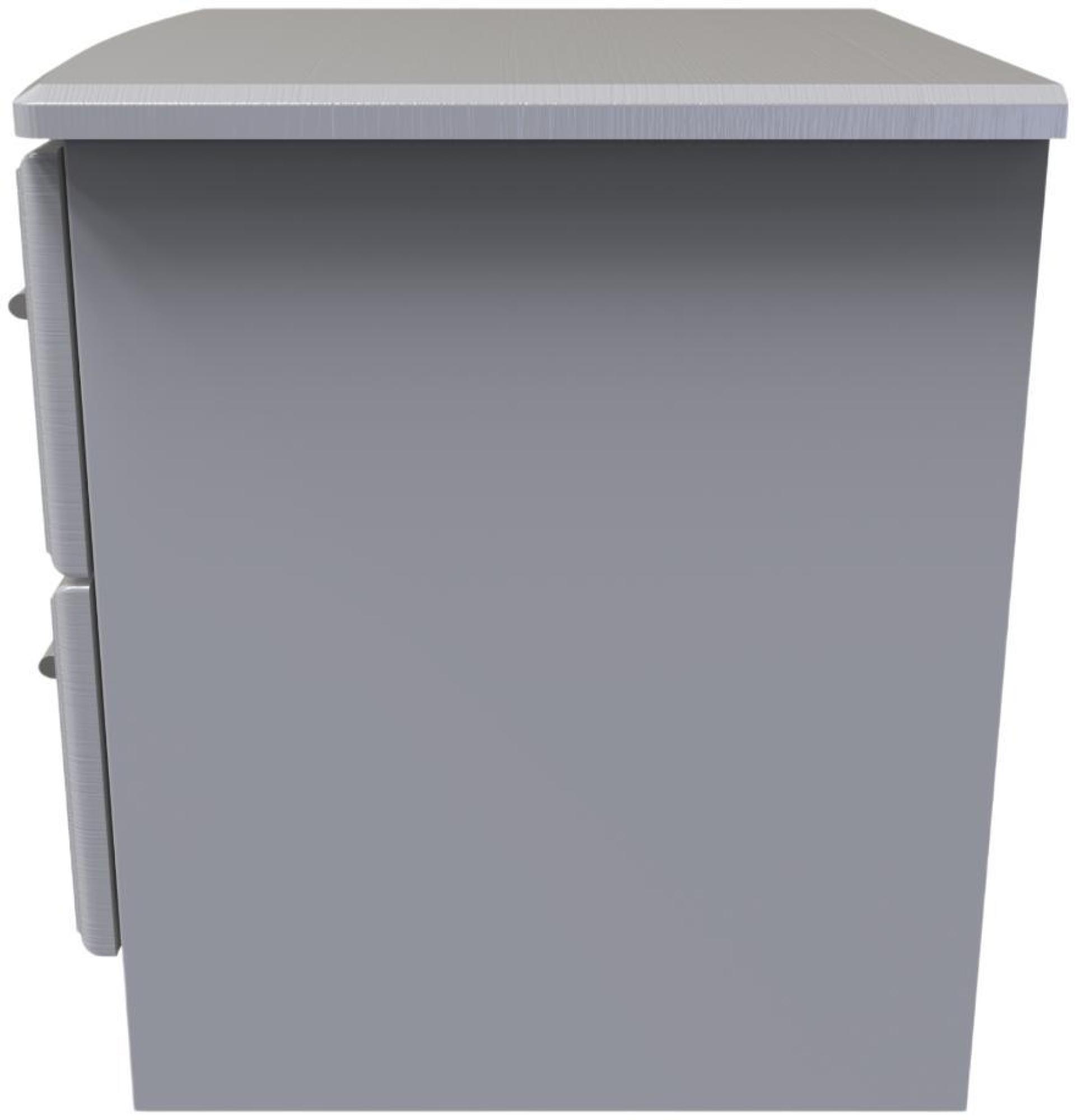 Gina Bedside Cabinet - 2 Drawer with Lock - Grey Ash