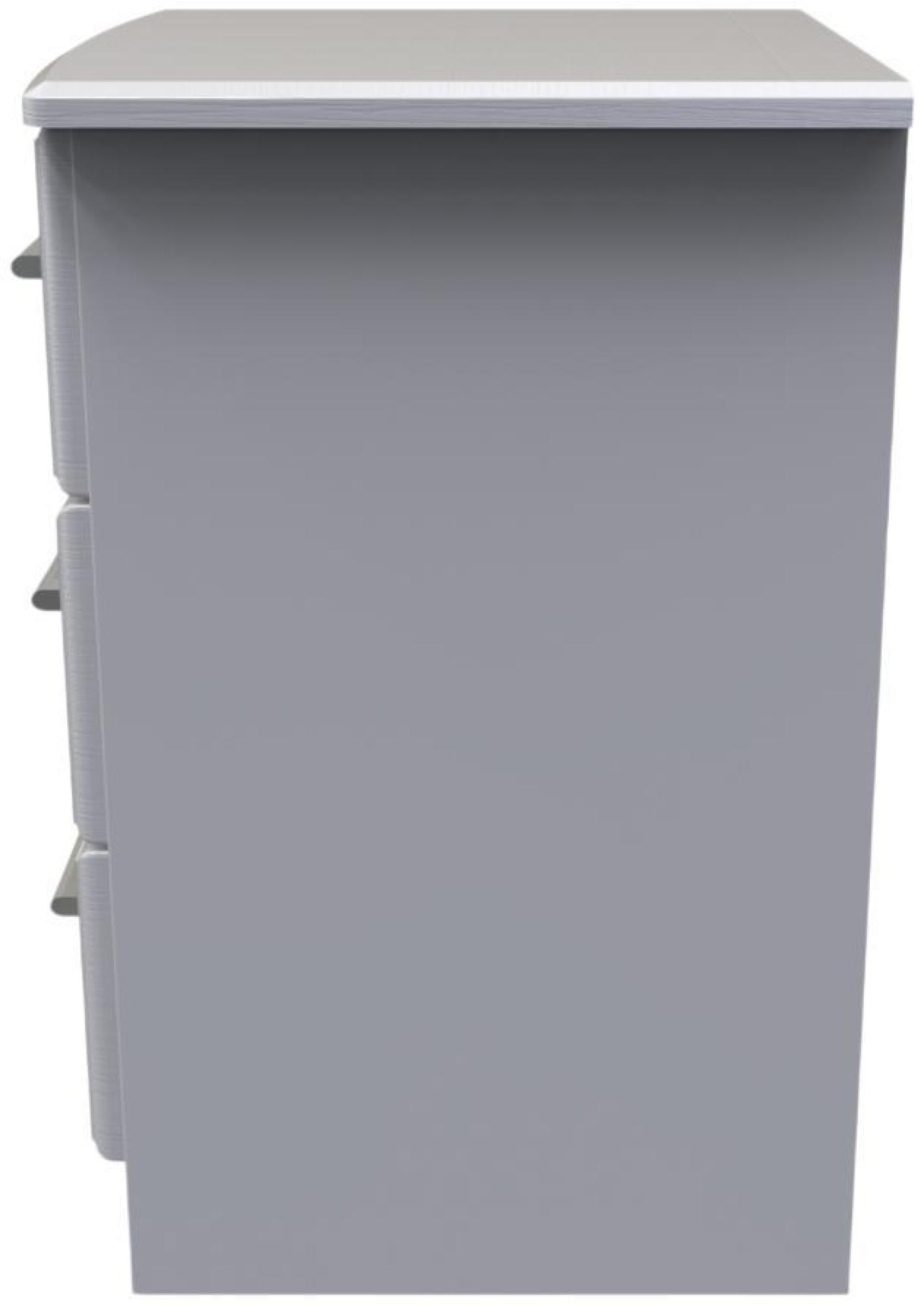 Gina Bedside Cabinet - 3 Drawer - Grey Ash