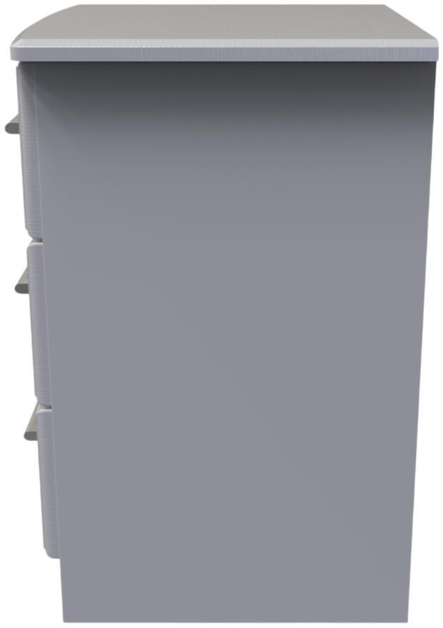 Gina Bedside Cabinet - 3 Drawer with Lock - Grey Ash