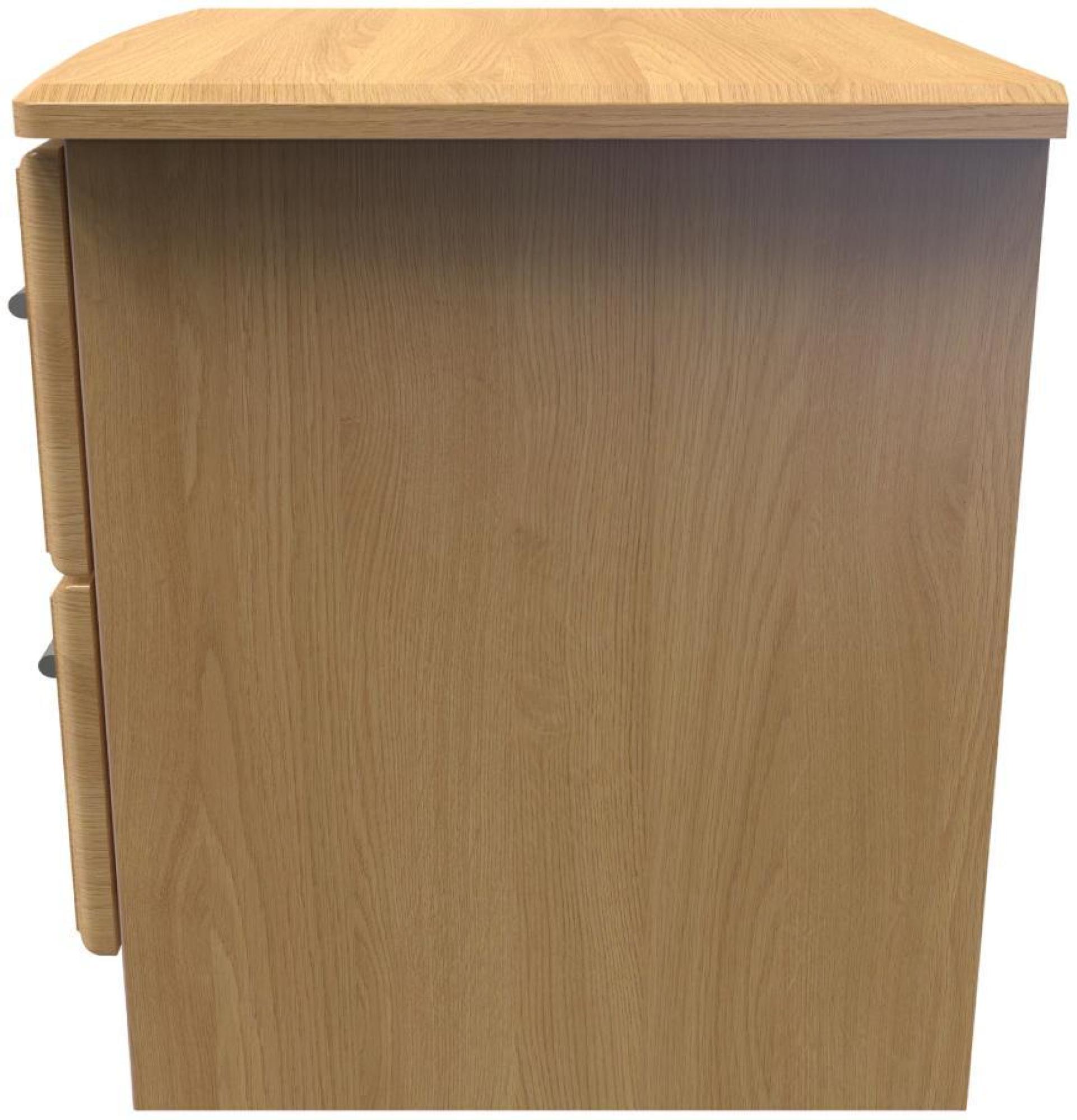 Gina Bedside Cabinet - 2 Drawer with Lock - Oak