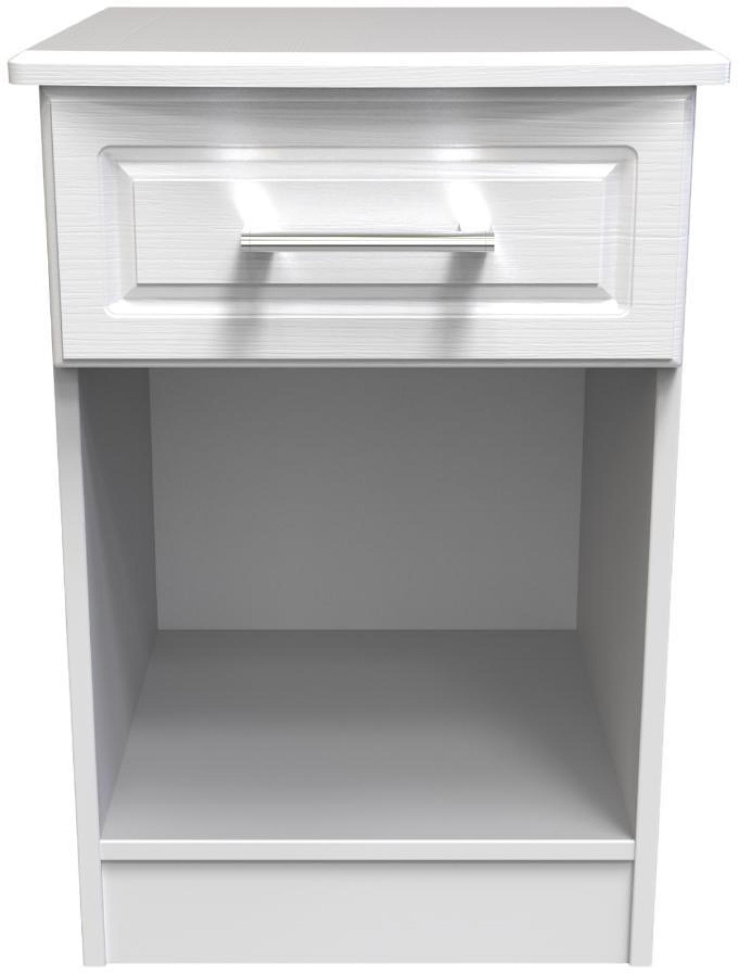 Gina Bedside Cabinet - 1 Drawer - White