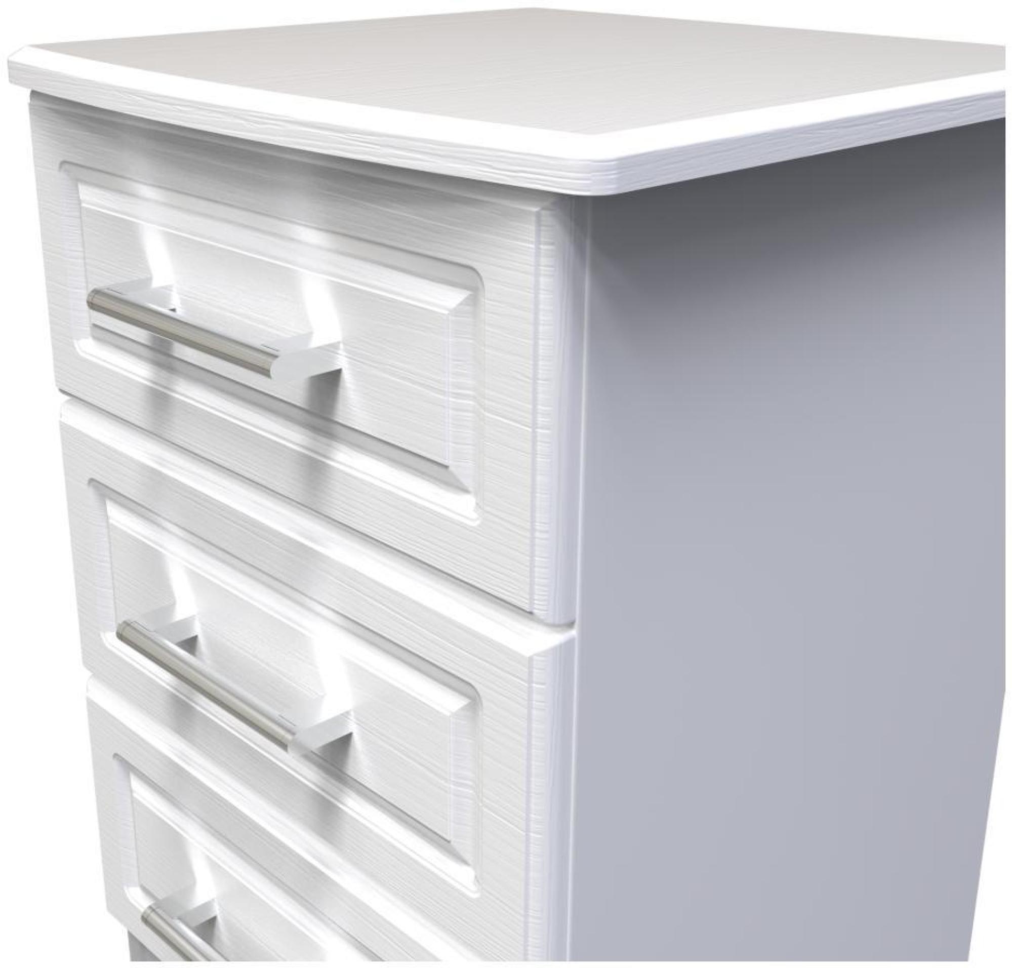 Gina Bedside Cabinet - 3 Drawer - White