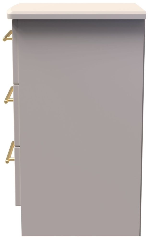 Haworth Bedside Cabinet - 3 Drawer - Cashmere