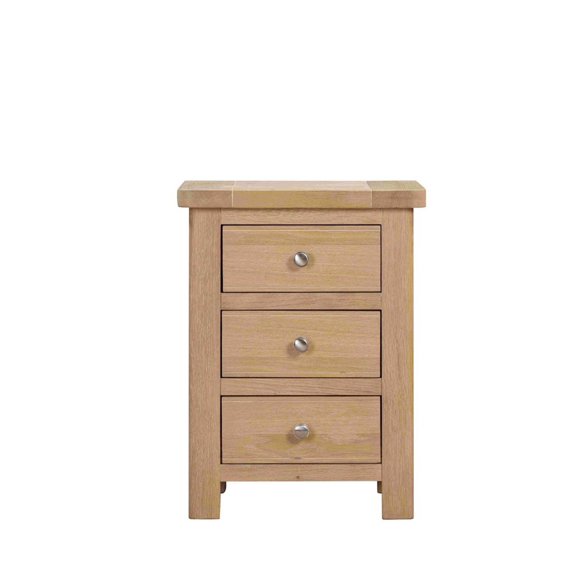 Hayley Bedside Cabinet - 3 Drawer - Oak