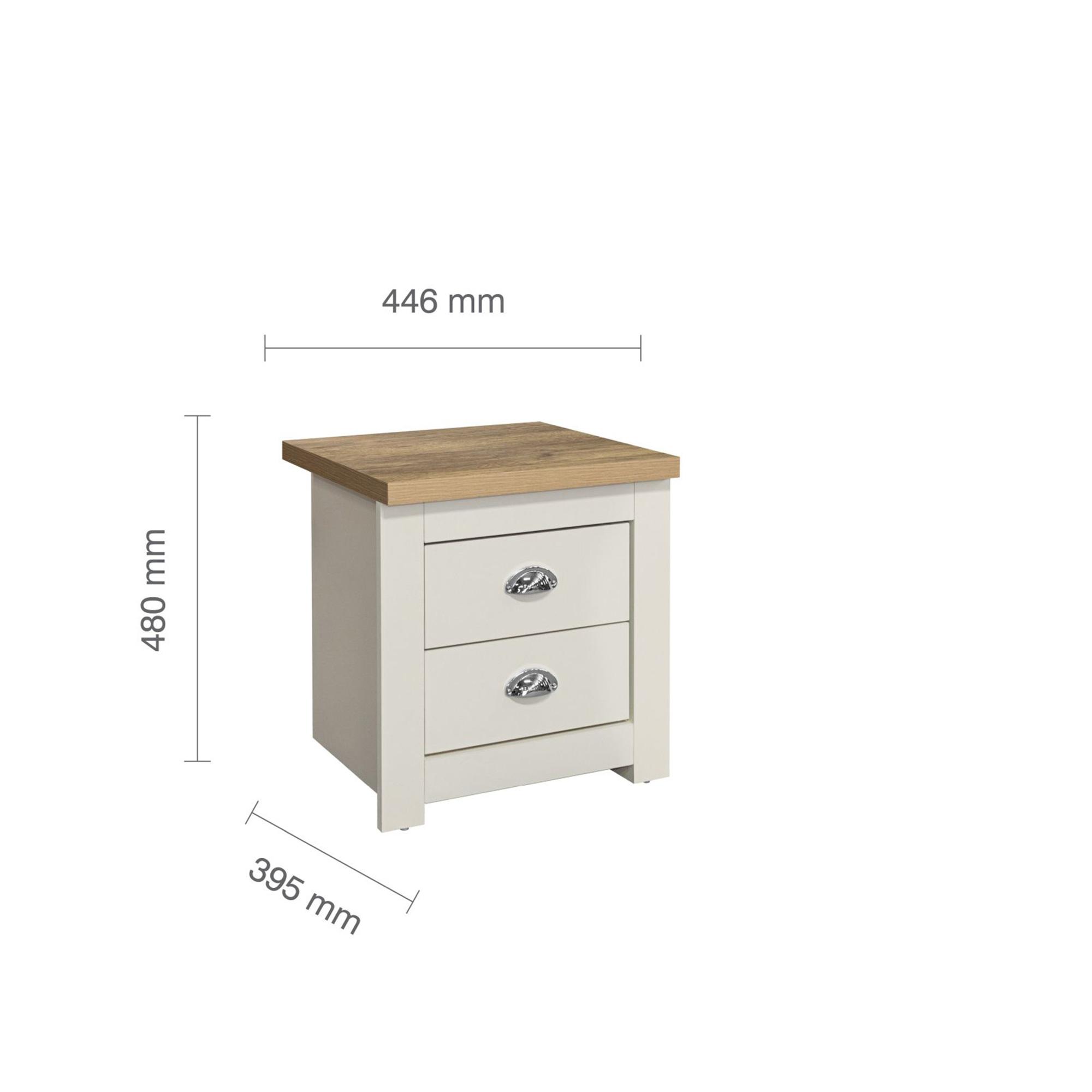 Highgate Bedside Cabinet - 2 Drawer - Cream Painted