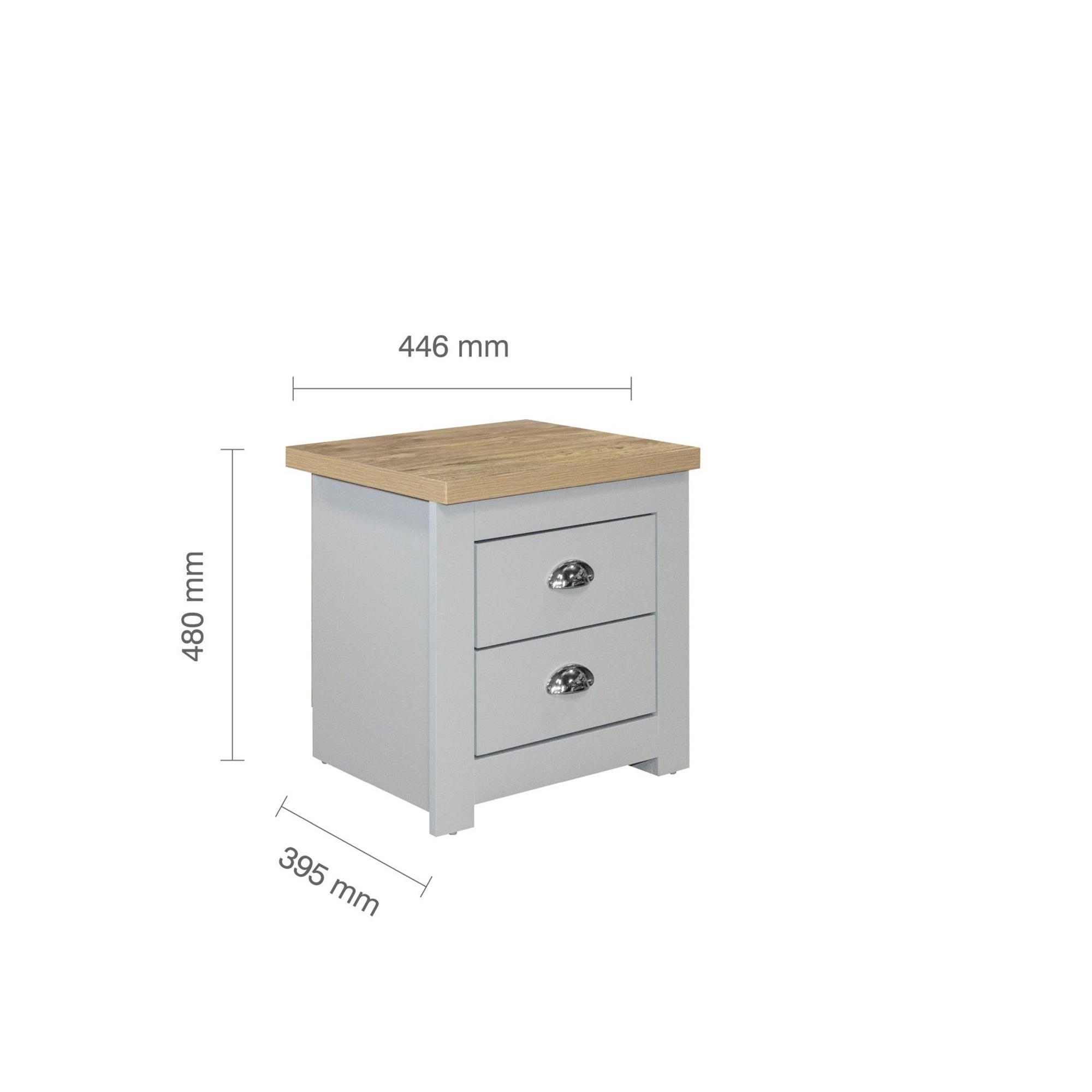 Highgate Bedside Cabinet - 2 Drawer - Grey Painted