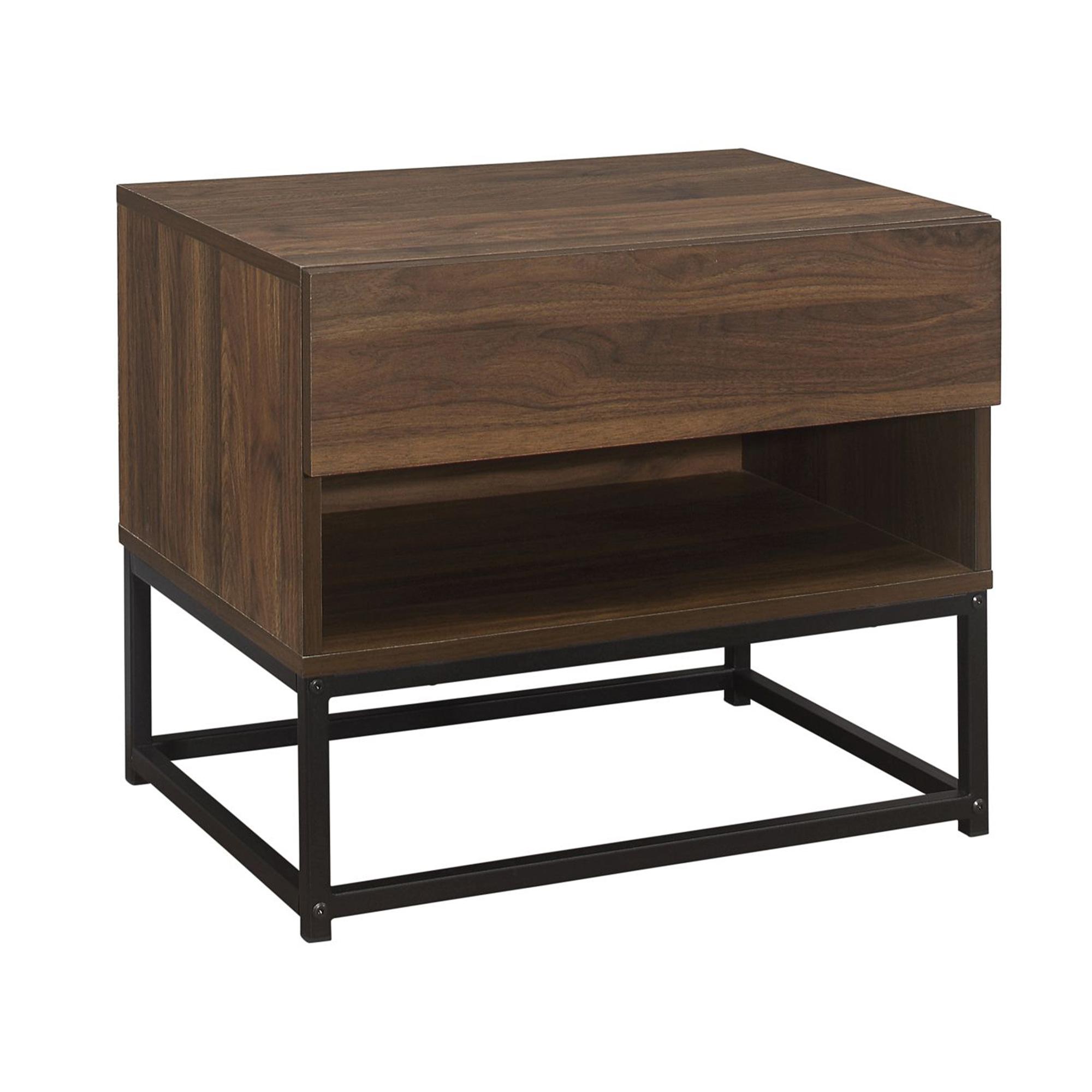 Houston Bedside Cabinet - 1 Drawer - Walnut