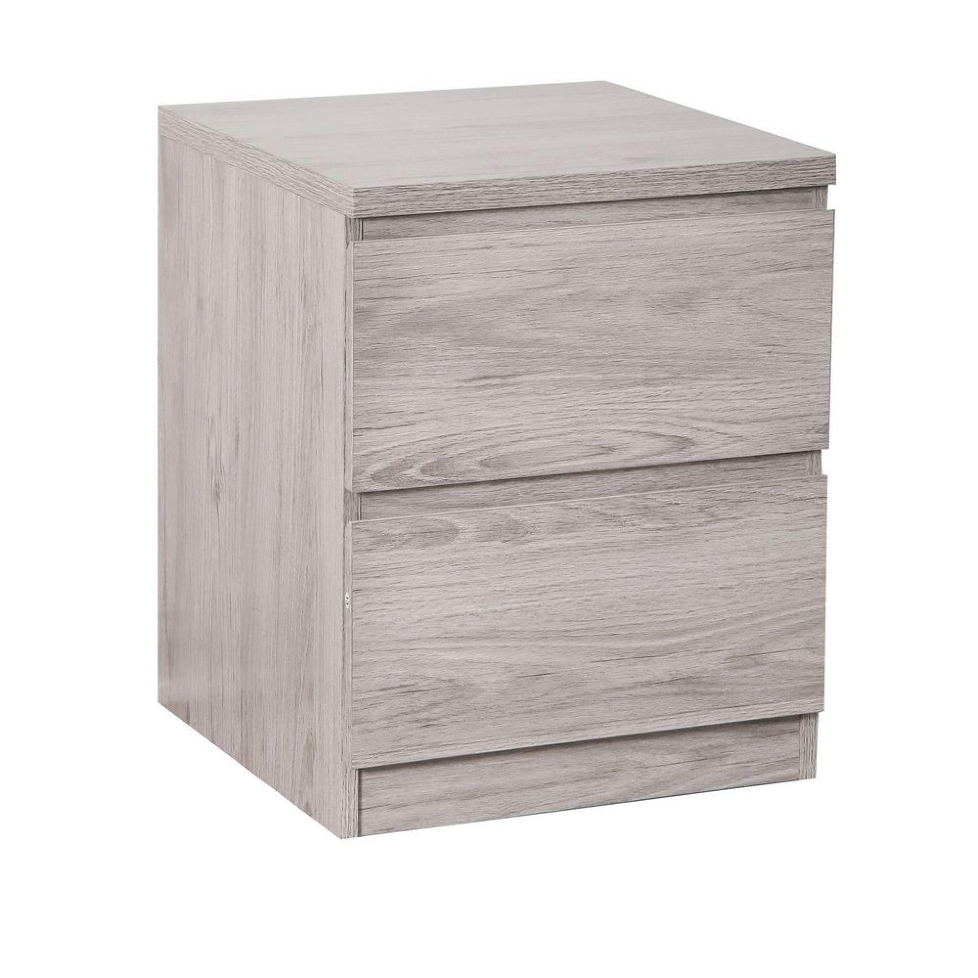 Jupiter Grey Oak Bedside Cabinet - 2 Drawer