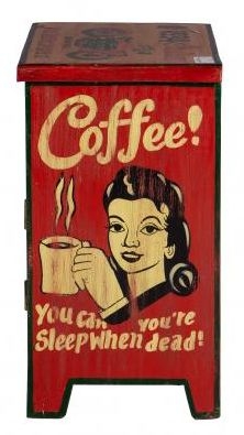 Kufri Hand Painted Vintage 1 Door Bedside Cabinet