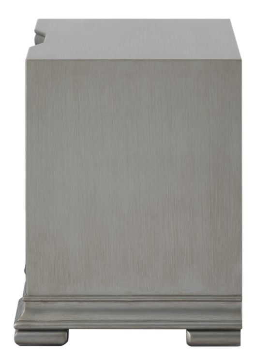 Lucca Bedside Cabinet - 2 Drawer - Mirrored - Grey