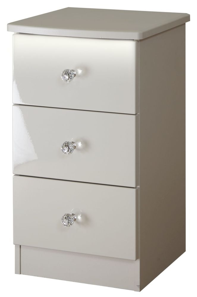 Lumiere Bedside Cabinet - 3 Drawer - Cashmere