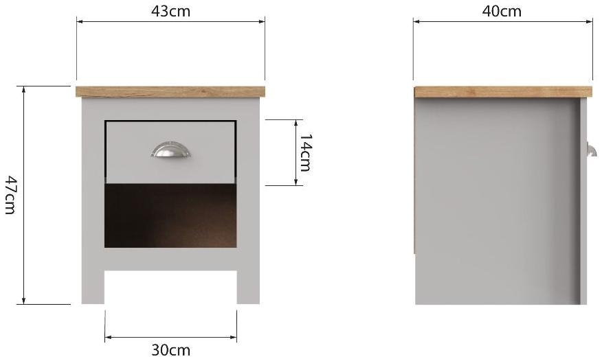 Lyman 1 Drawer Bedside Cabinet - Variant Available