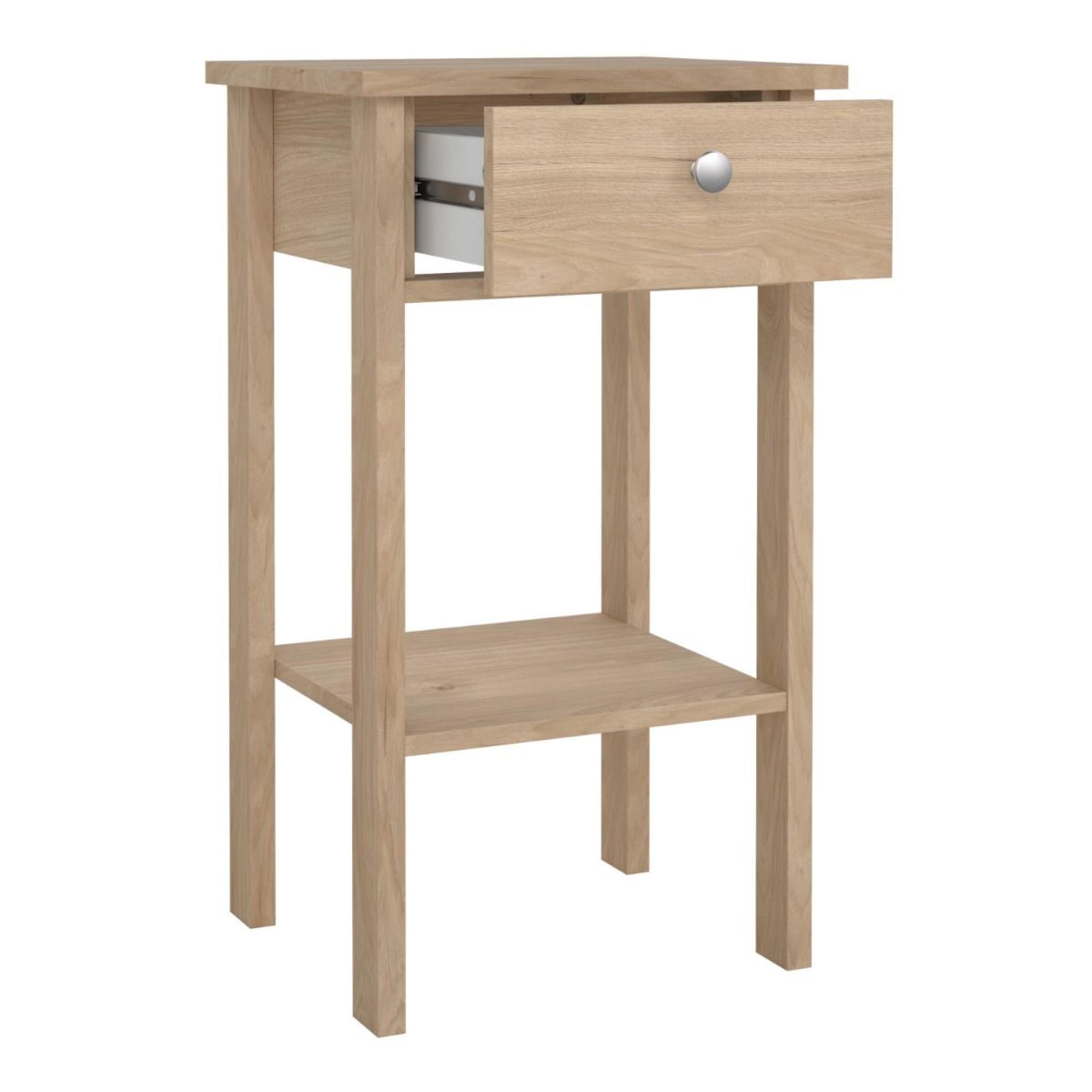 Madrid Jackson Hickory Oak 1 Drawer Bedside Table