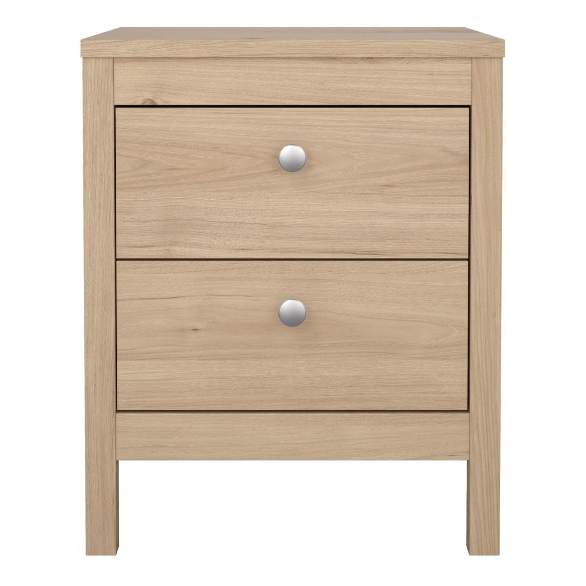 Madrid Jackson Hickory Oak 2 Drawer Bedside Table