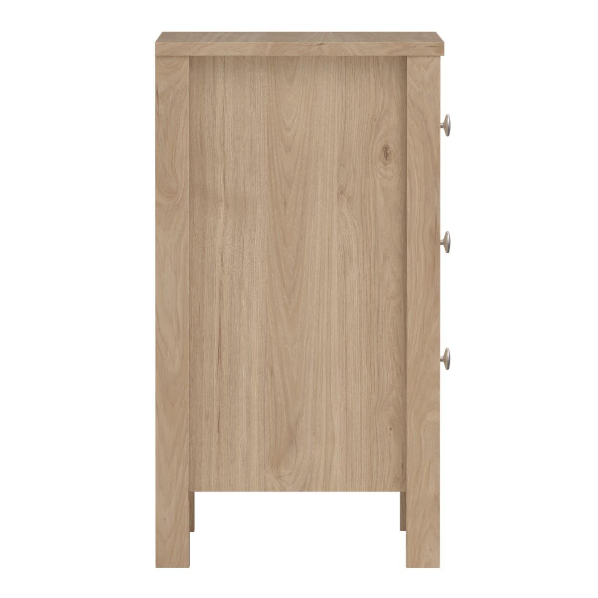 Madrid Jackson Hickory Oak 3 Drawer Bedside Table