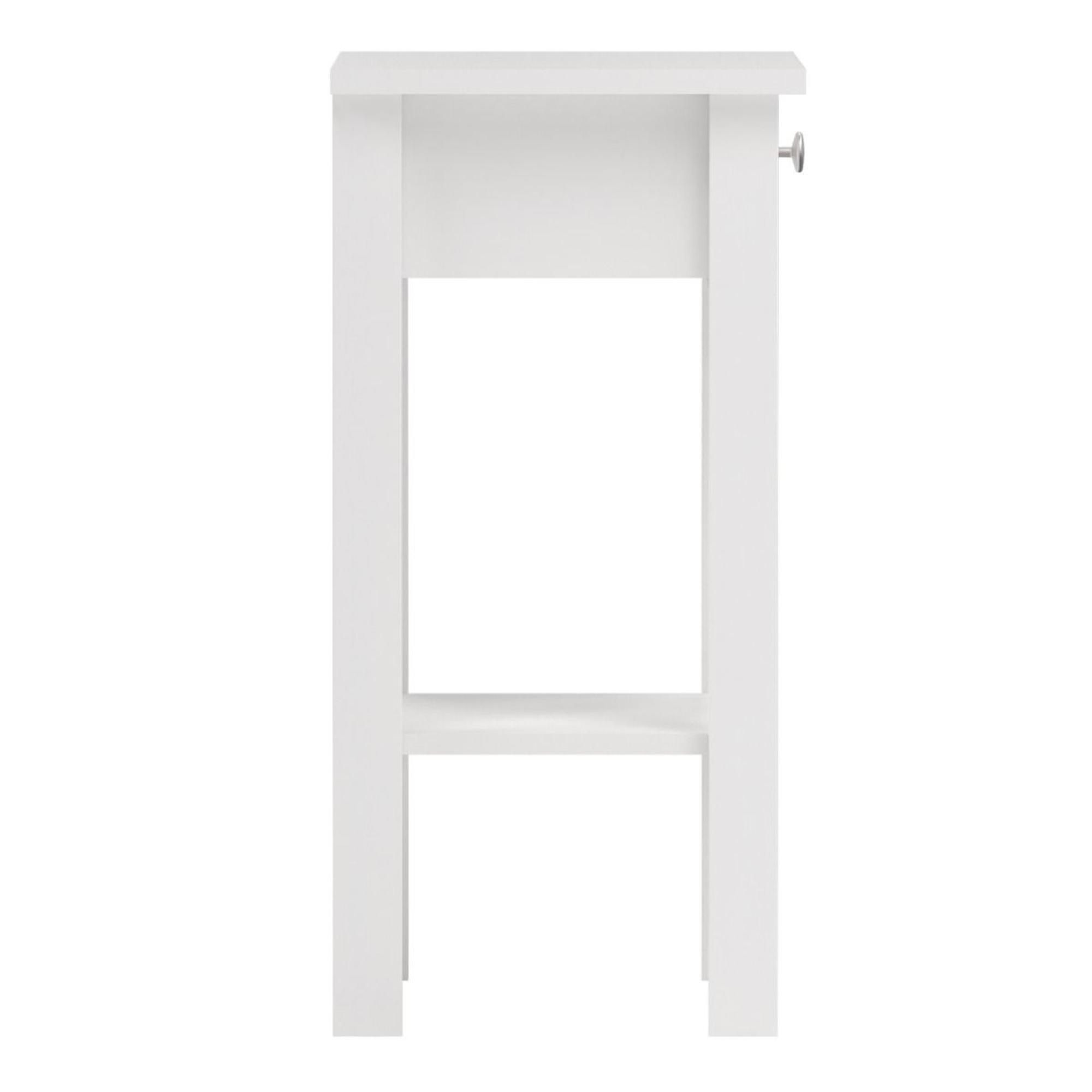 Madrid White 1 Drawer Bedside Table