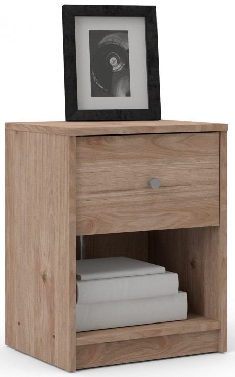 May Oak Effect 1 Drawer Bedside Cabinet