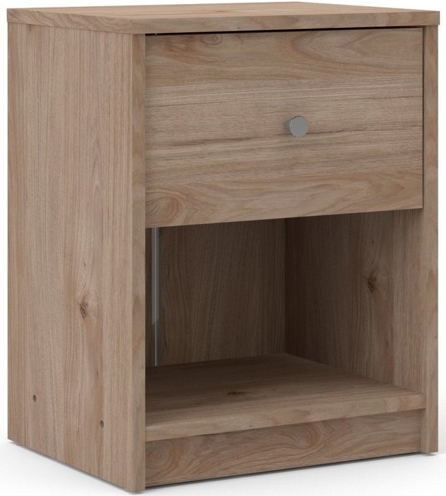 May Oak Effect 1 Drawer Bedside Cabinet
