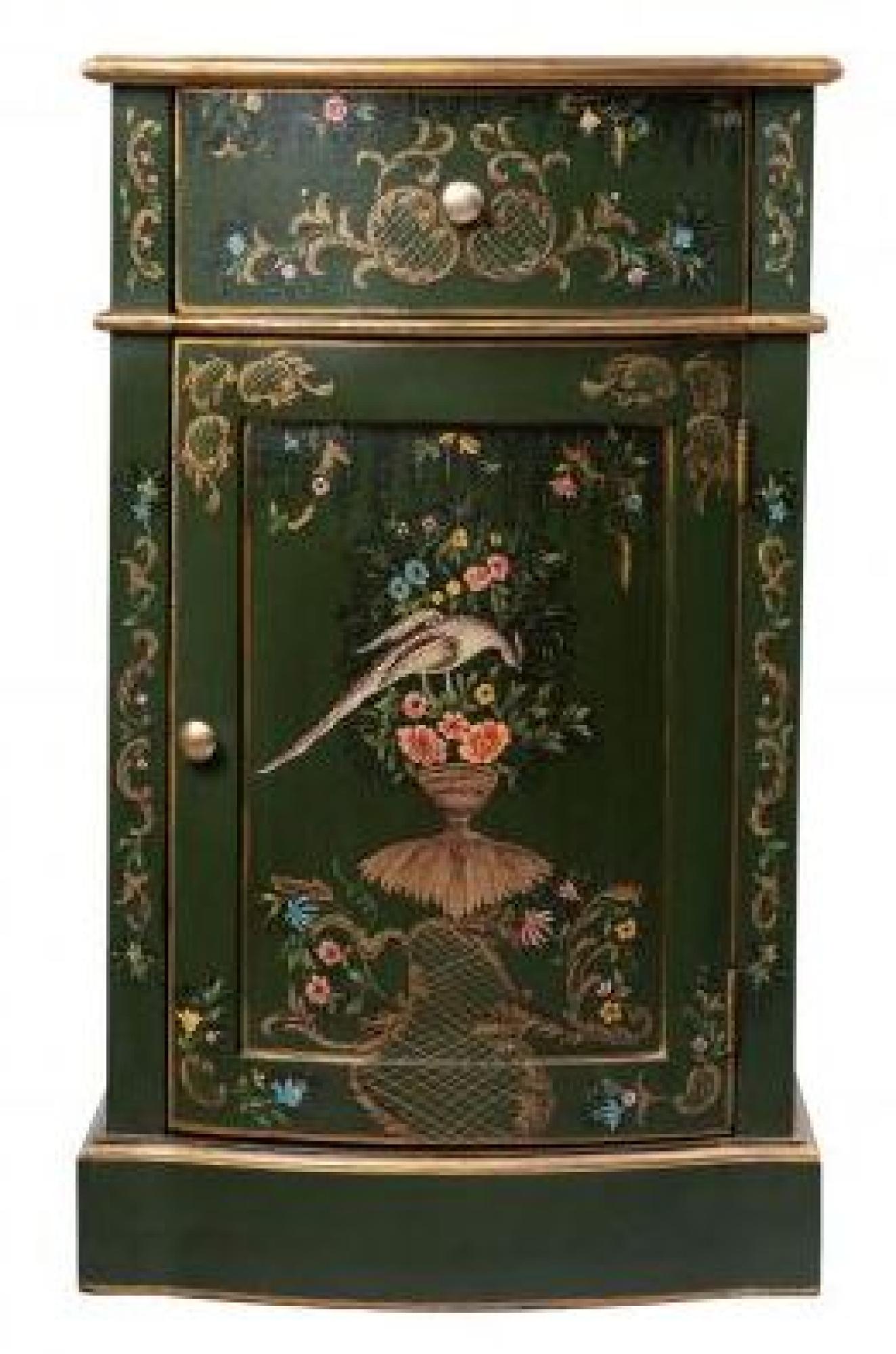 Meerut Green Fountain Design 1 Door Bedside Cabinet