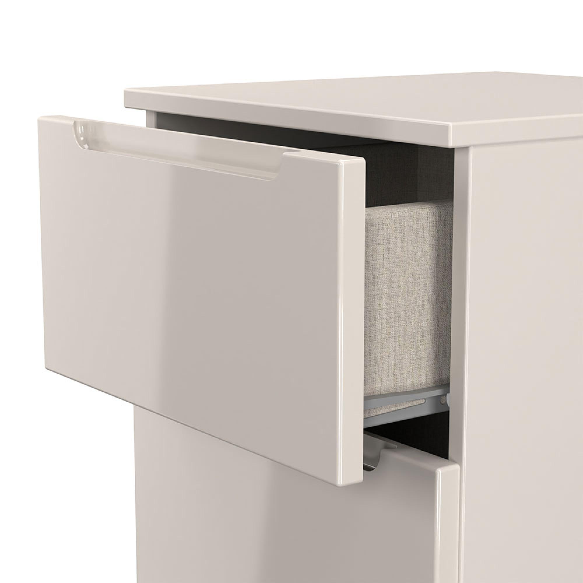 Milan Bedside Cabinet - 2 Drawer - Cashmere Gloss