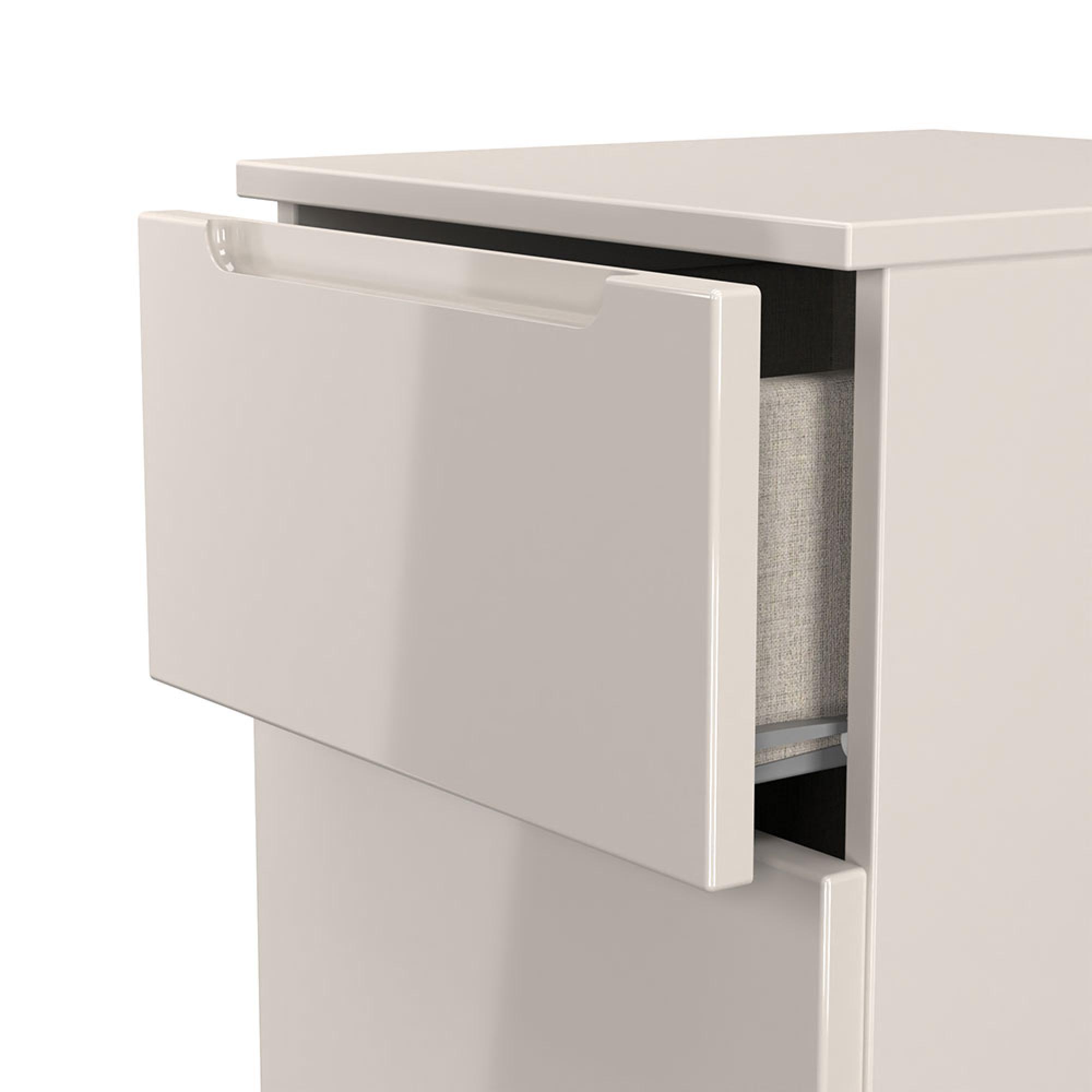 Milan Bedside Cabinet - 3 Drawer - Cashmere Gloss