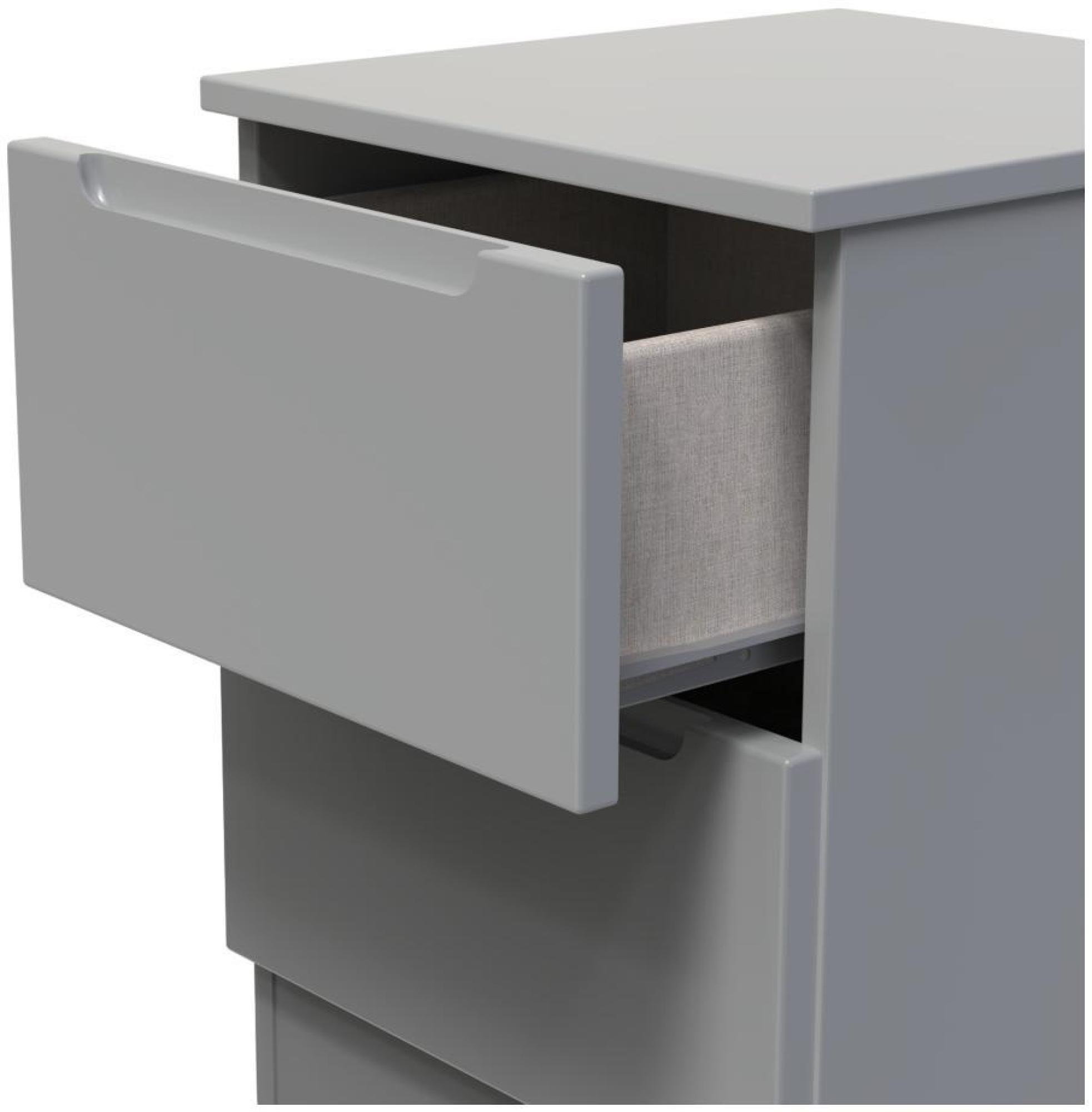 Milan Bedside Cabinet - 2 Drawer - Grey