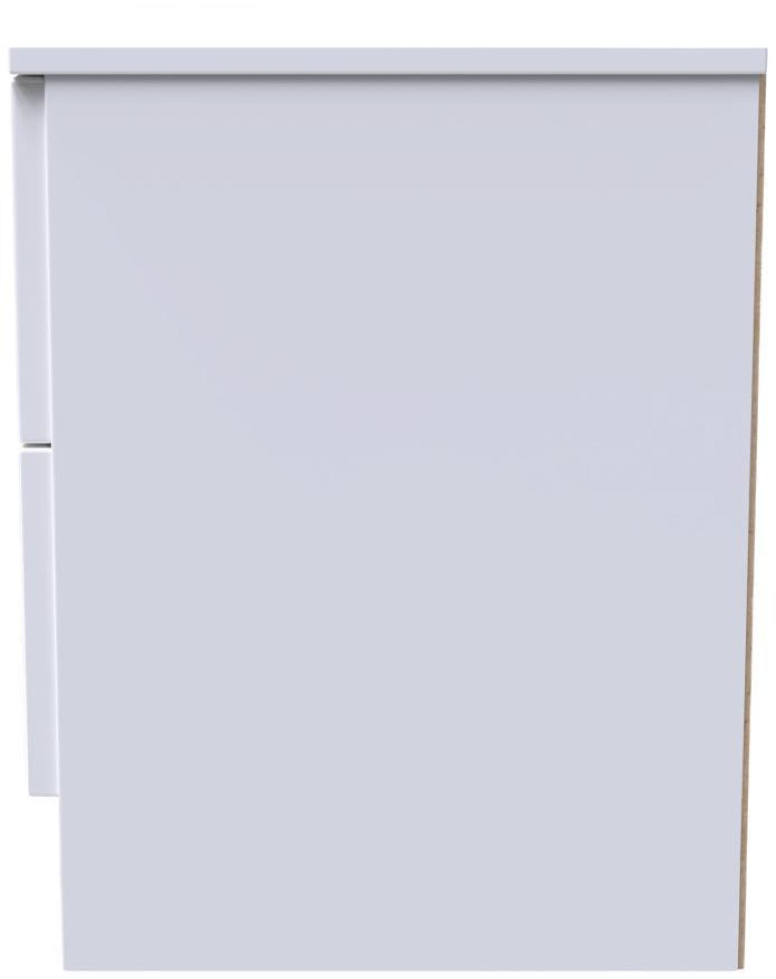 Milan Bedside Cabinet - 2 Drawer - White Gloss