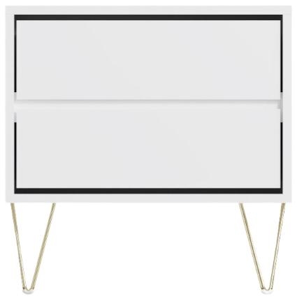 Montour White 2 Drawer Bedside