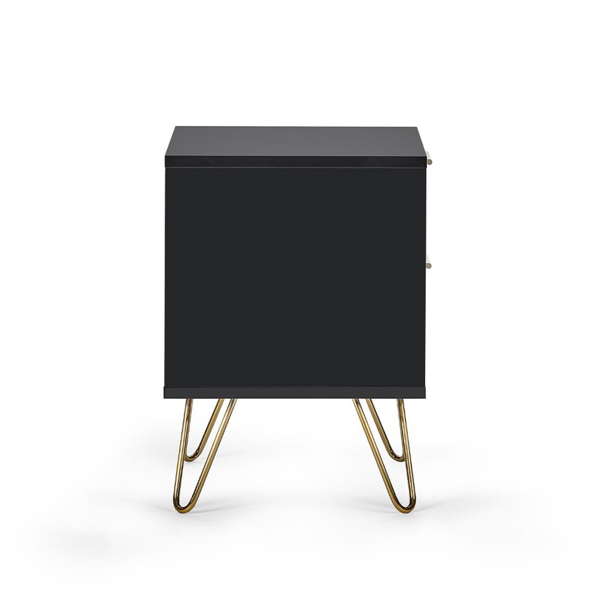 Murano Bedside Cabinet - 2 Drawer - Ribbed - Black