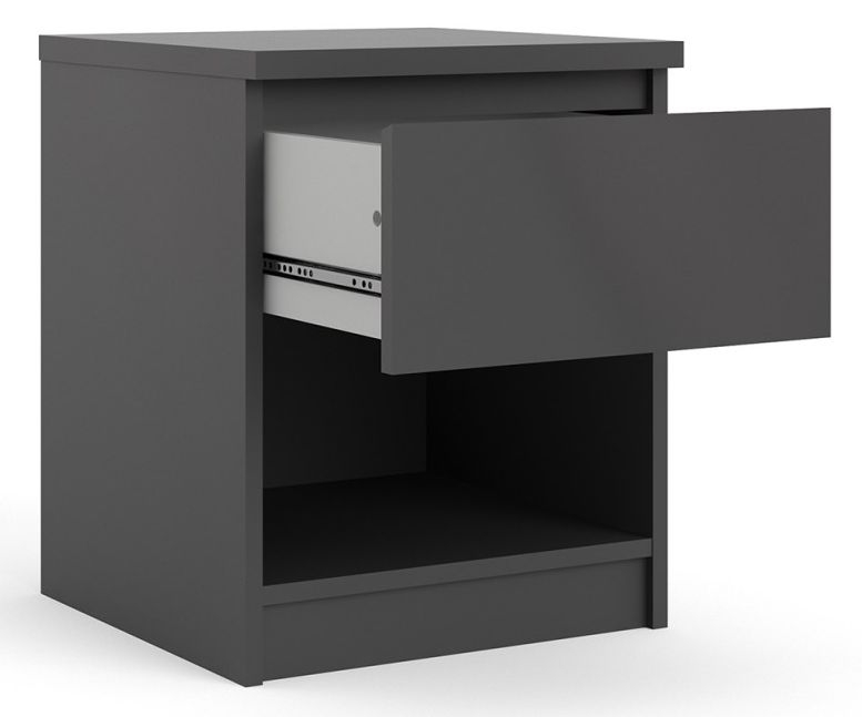 Naia Black 1 Drawer Bedside Cabinet