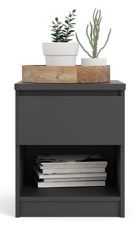 Naia Black 1 Drawer Bedside Cabinet