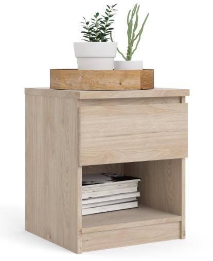 Naia Oak Effect 1 Drawer Bedside Cabinet