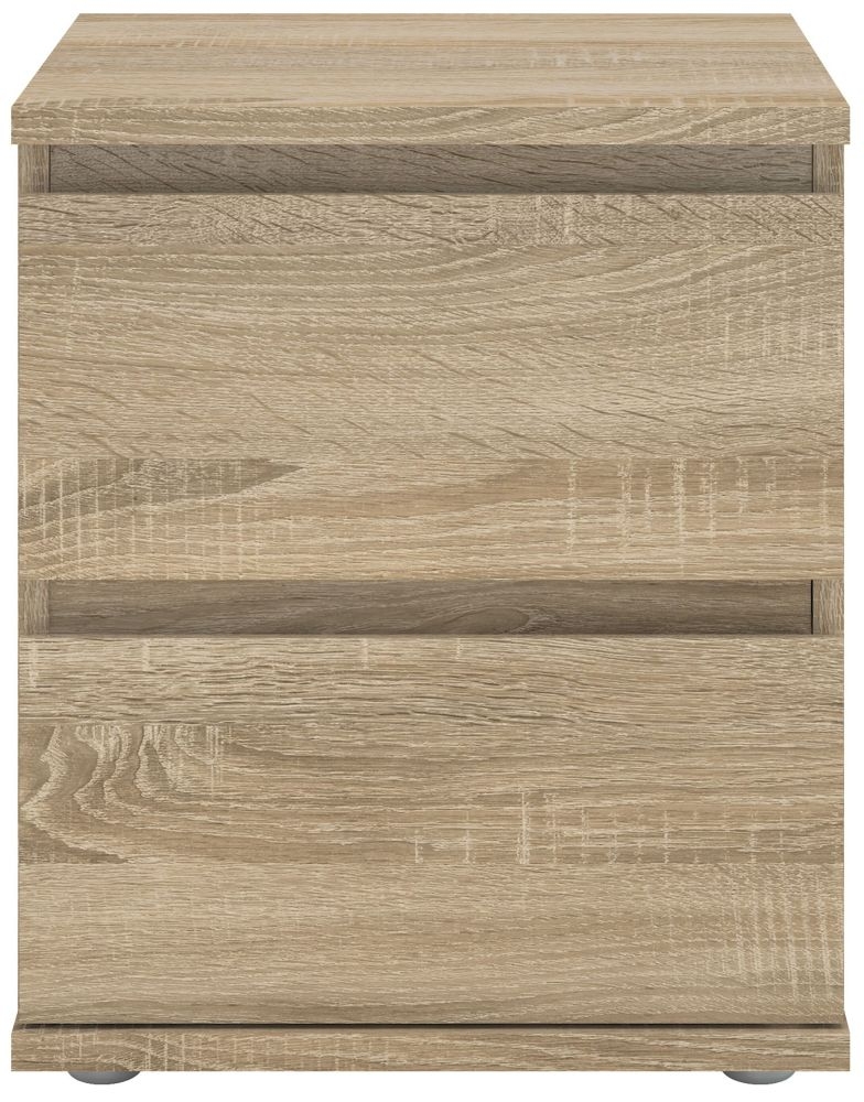 Nova Oak Effect 2 Drawer Bedside Cabinet
