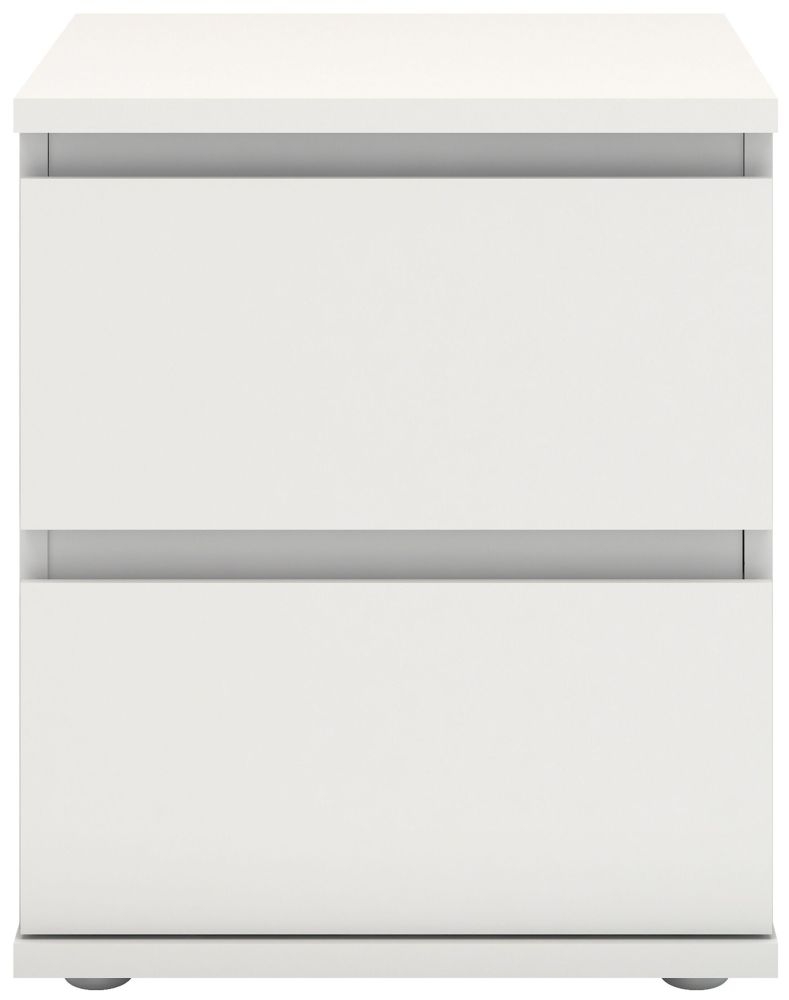 Nova White 2 Drawer Bedside Cabinet