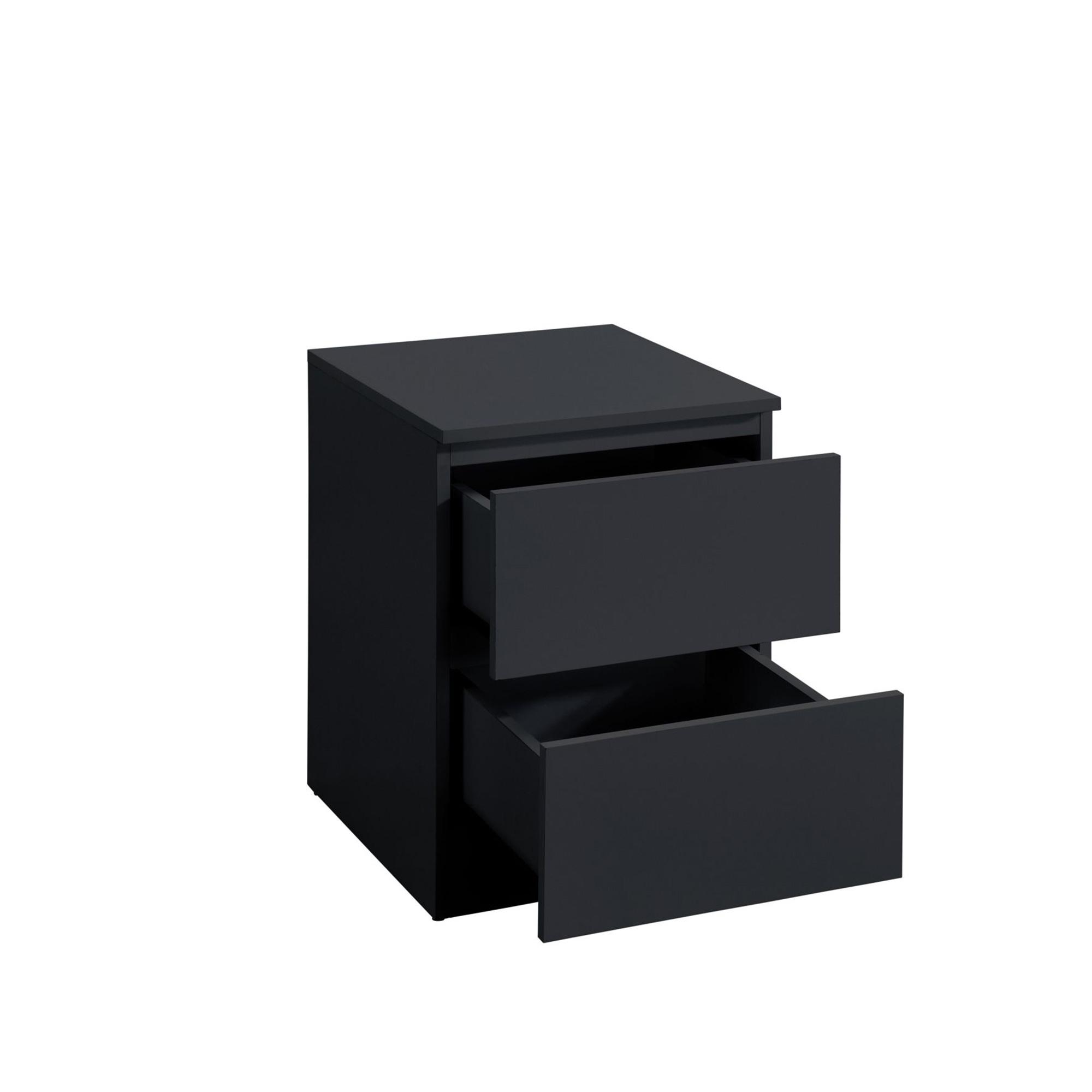 Oslo Bedside Cabinet - 2 Drawer - Black