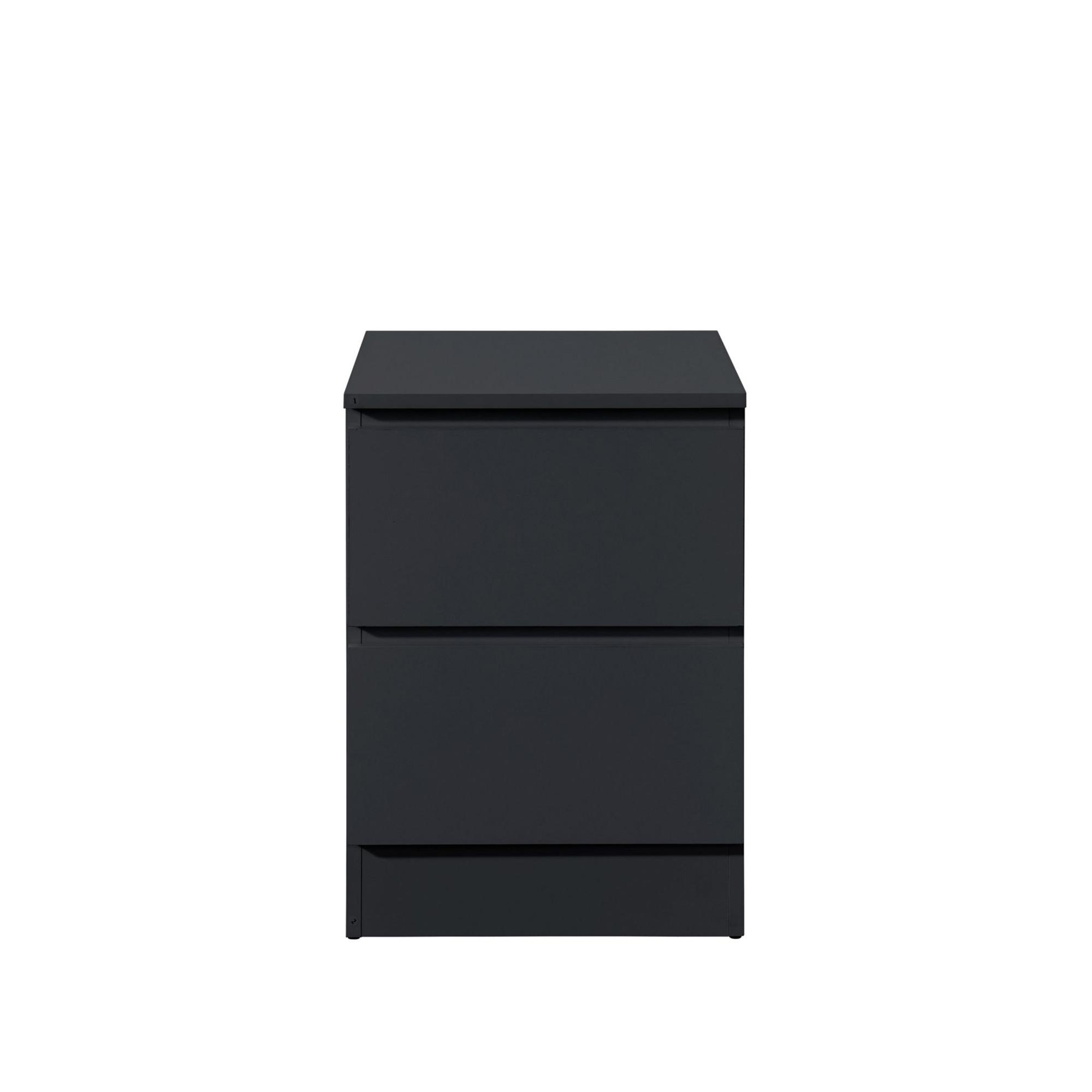 Oslo Bedside Cabinet - 2 Drawer - Black