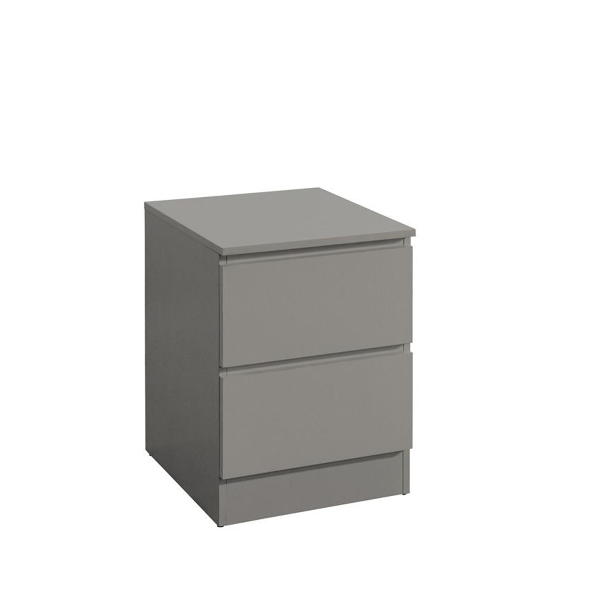 Oslo Bedside Cabinet - 2 Drawer - Grey