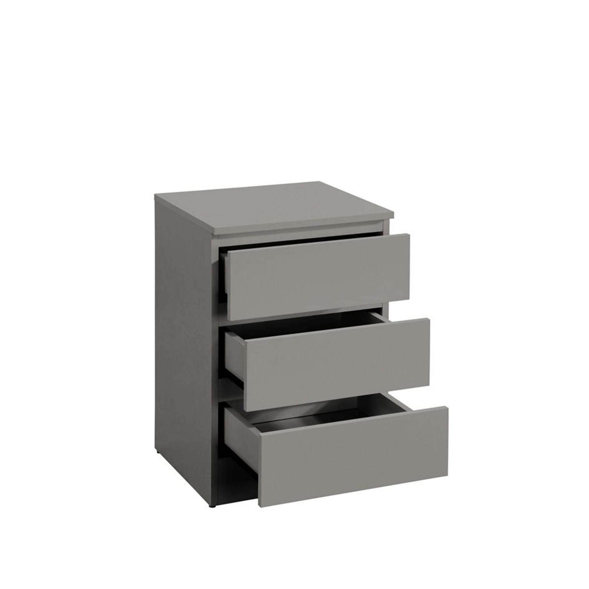 Oslo Bedside Cabinet - 3 Drawer - Grey