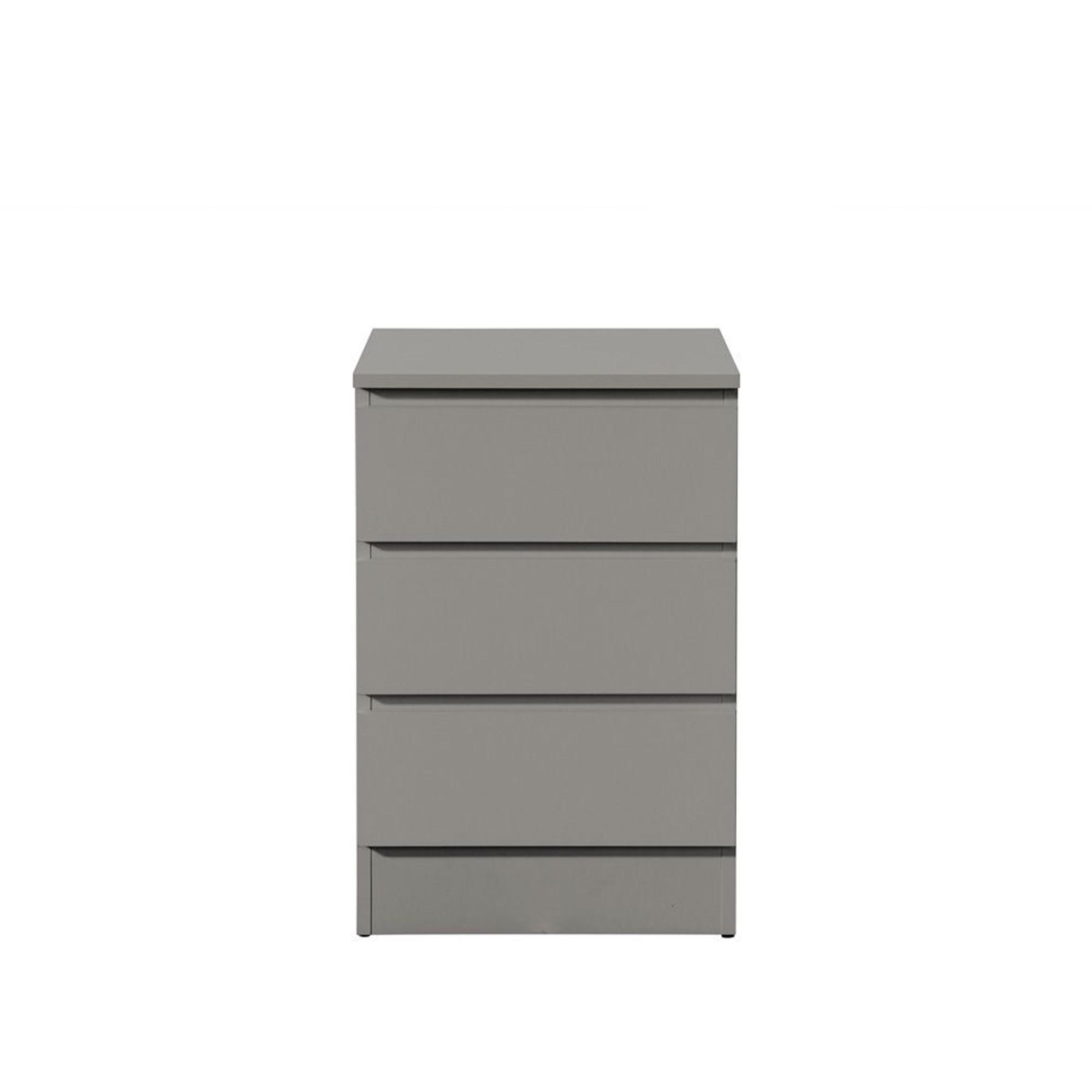 Oslo Bedside Cabinet - 3 Drawer - Grey
